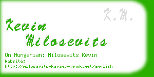 kevin milosevits business card